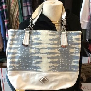 Light blue and white shoulder bag